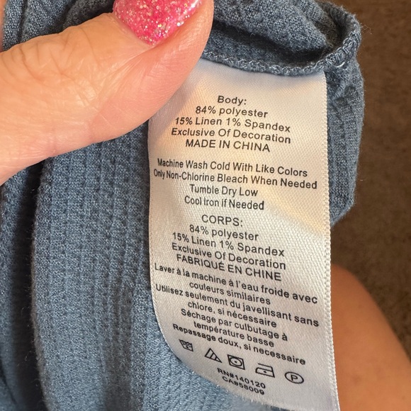 2 FOR $20 Stella & Dot Refuse To Be Ordinary Blue Puff Sleeve Top Long Sleeve S - Picture 6 of 9